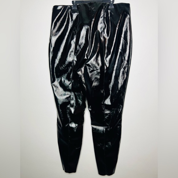NWT ASOS SHINY BLACK PLEATHER PANTS TIGHTS 16 - Picture 7 of 8
